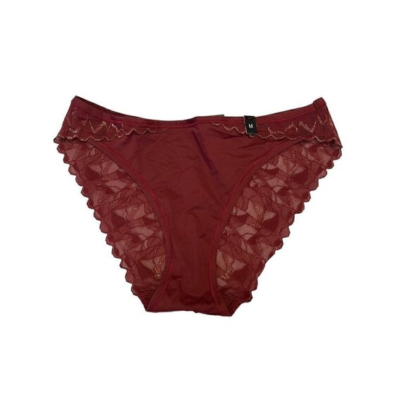 Women's Etam Tabby Plus Size Culotte Maroon Panties, Medium - Picture 1 of 7